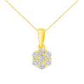 14K Yellow Gold 1/2 Cttw Prong Set, Round-Cut 7 Stone Diamond Flower